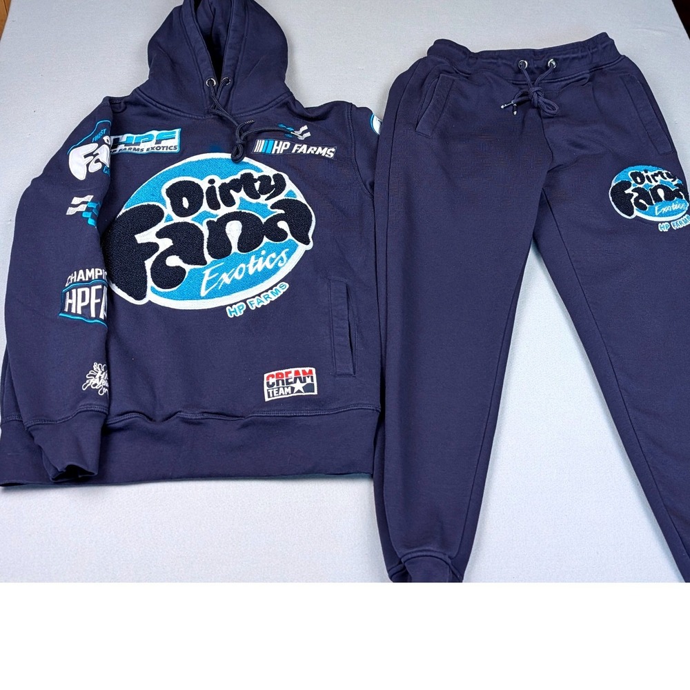 HP Farms Dirty Fanta Exotics Navy Blue Hoodie Jogger Tracksuit Set Small 0064
